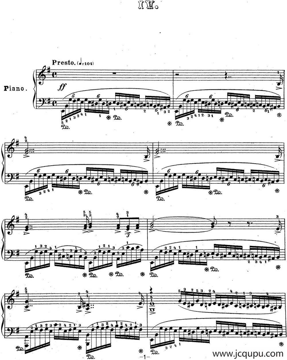 拉赫玛尼诺夫 音乐瞬间 Op.16 No.4 e小调简谱