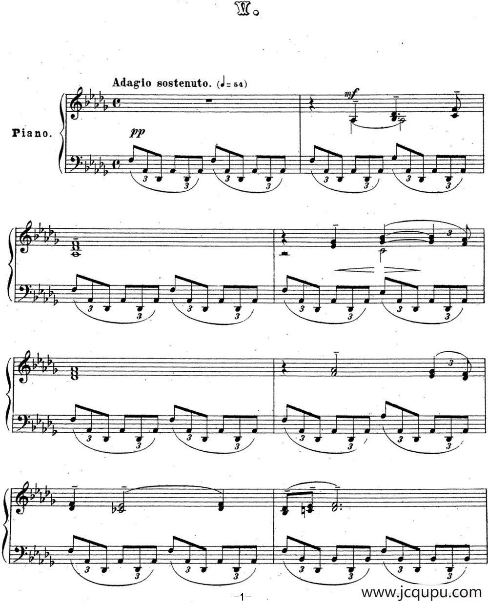 拉赫玛尼诺夫 音乐瞬间 Op.16 No.5 降D大调简谱