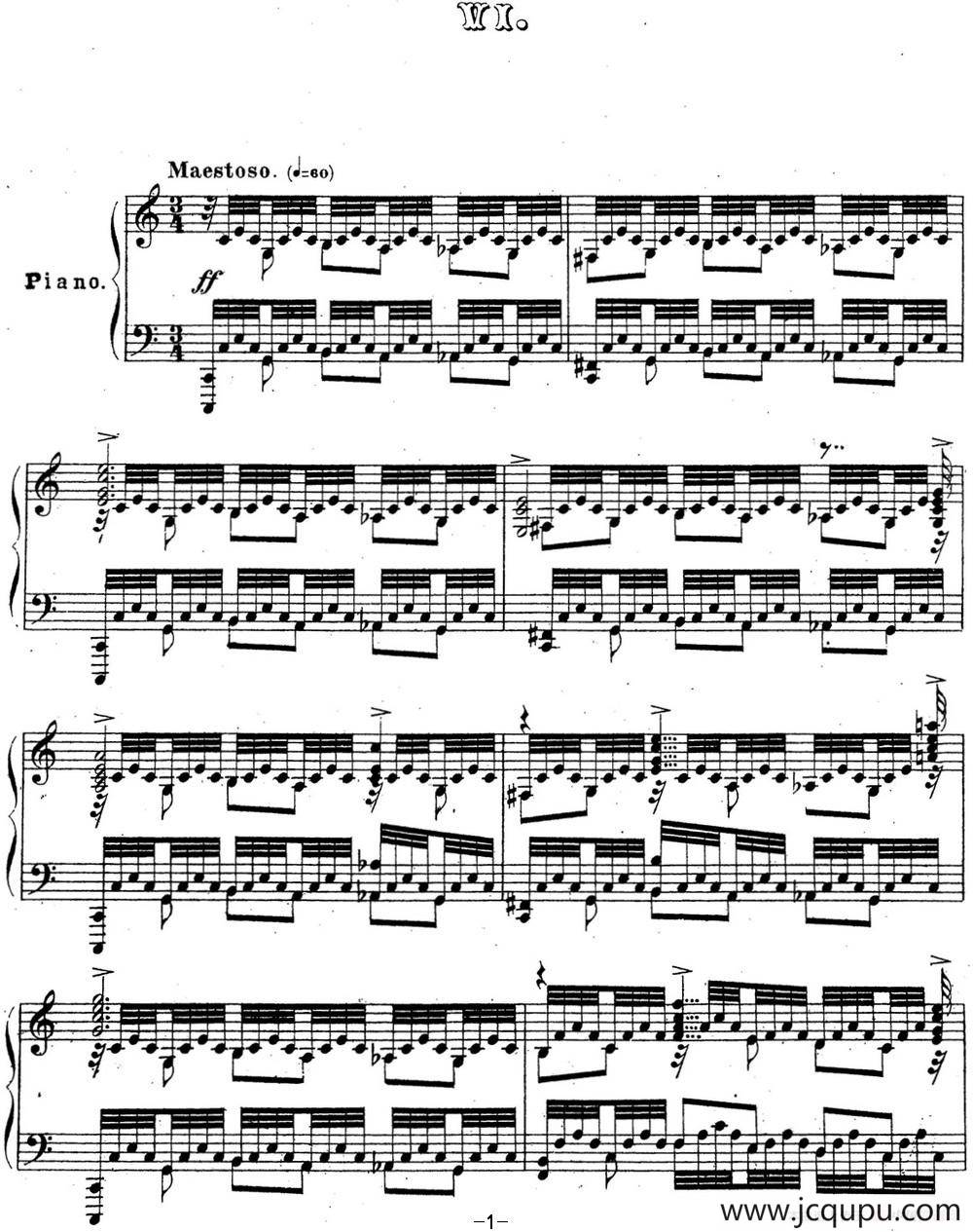 拉赫玛尼诺夫 音乐瞬间 Op.16 No.6 C大调简谱