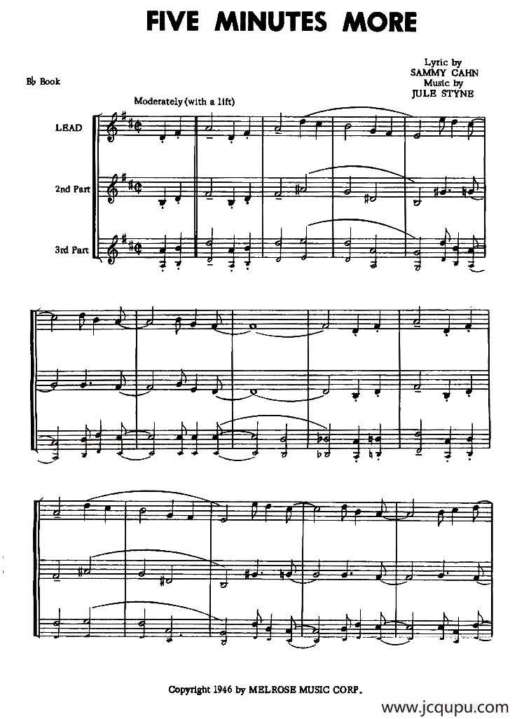 five minutes more（合奏）简谱