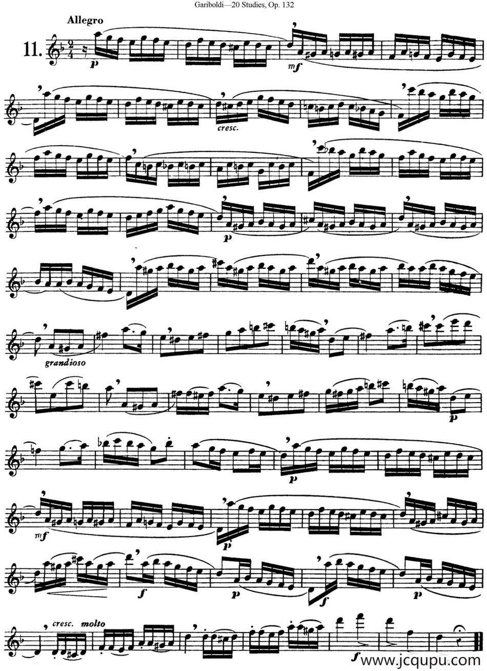 二十首练习曲作品132号之11简谱