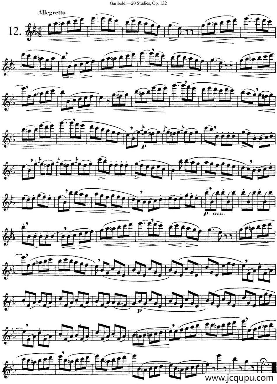 二十首练习曲作品132号之12简谱