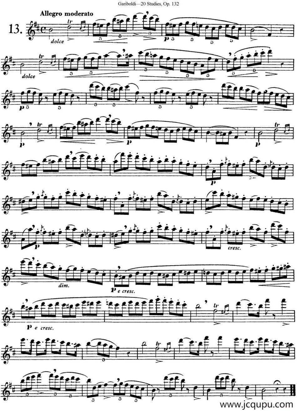 二十首练习曲作品132号之13简谱