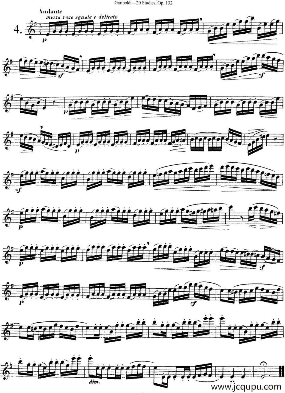 二十首练习曲作品132号之4简谱