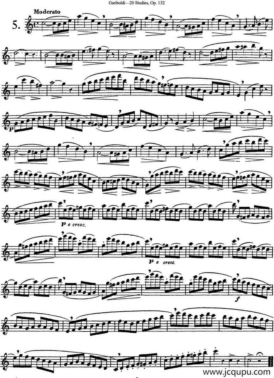 二十首练习曲作品132号之5简谱