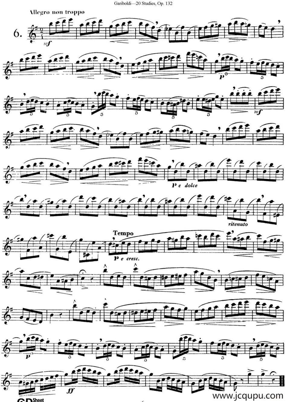 二十首练习曲作品132号之6简谱