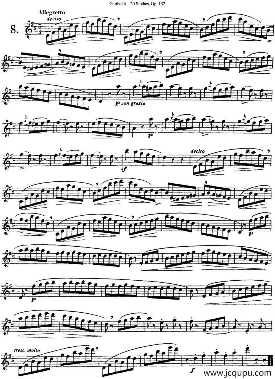 二十首练习曲作品132号之8简谱