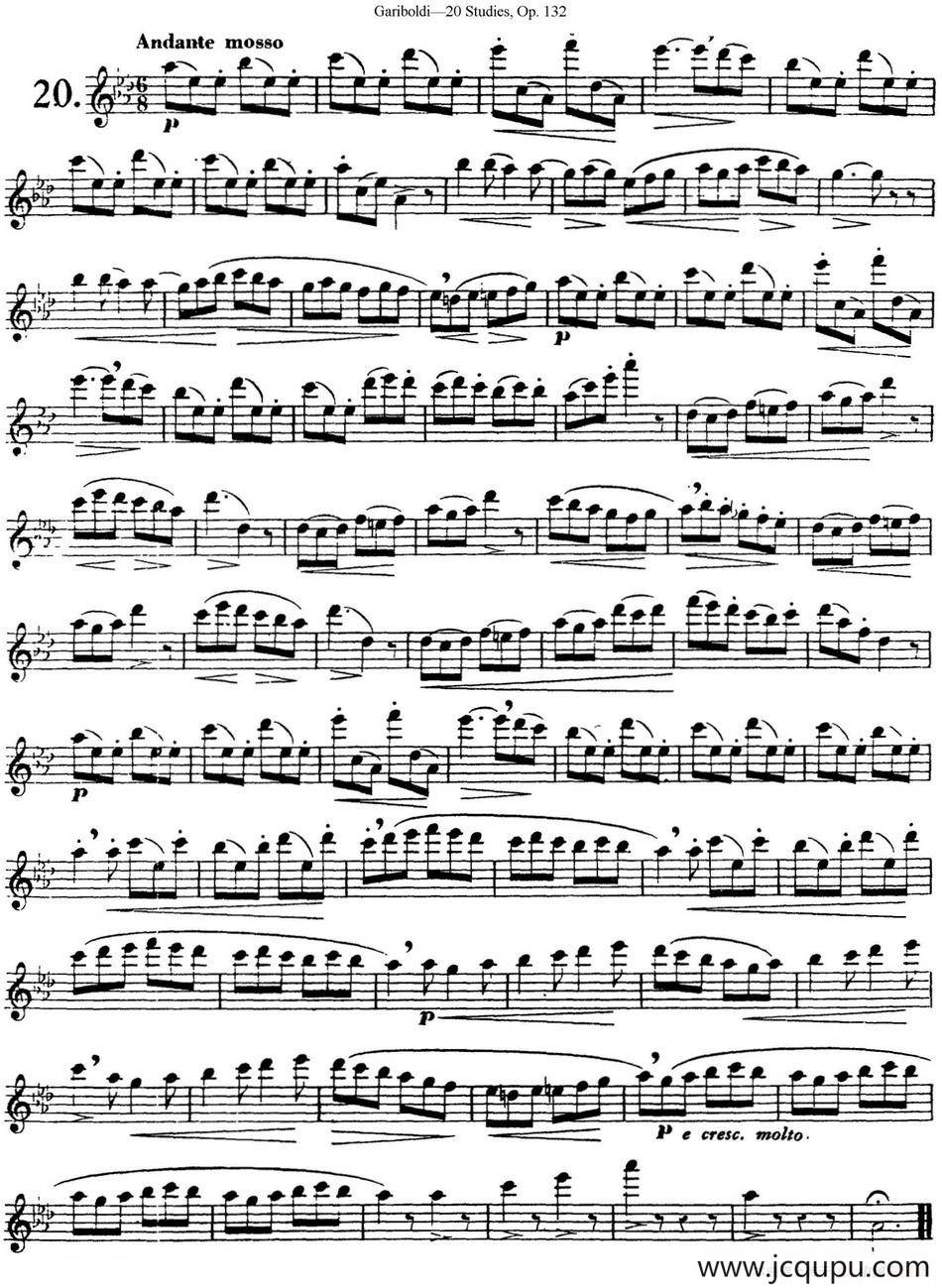 二十首练习曲作品132号之20简谱