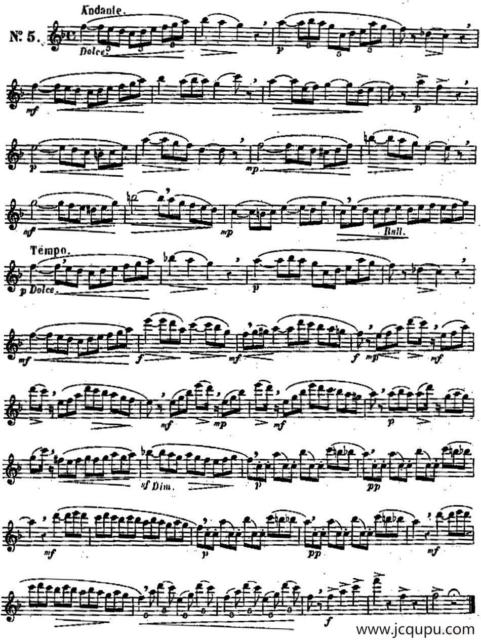 二十首练习曲作品131号（NO.5）简谱