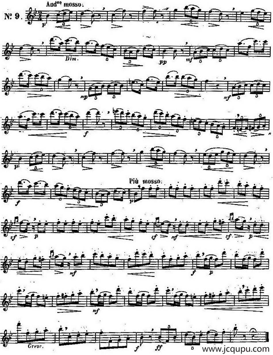 二十首练习曲作品131号（NO.9）简谱