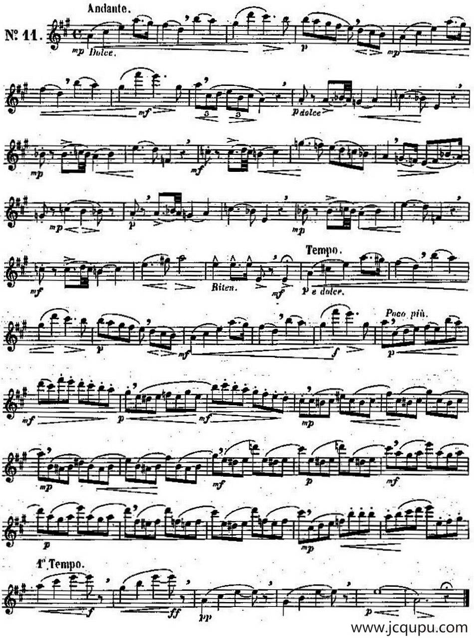 二十首练习曲作品131号（NO.11）简谱