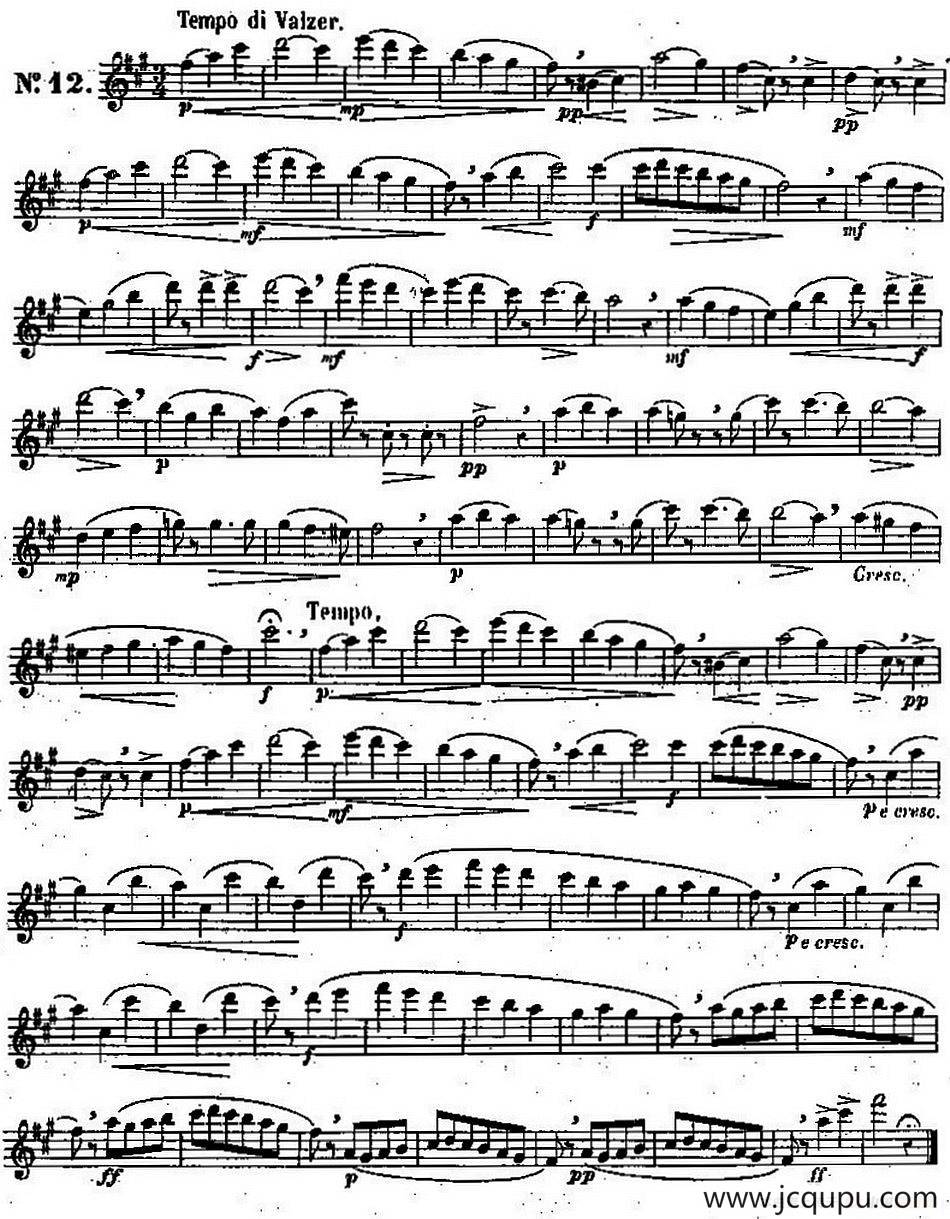 二十首练习曲作品131号（NO.12）简谱