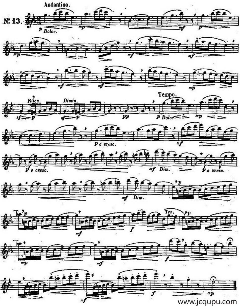 二十首练习曲作品131号（NO.13）简谱