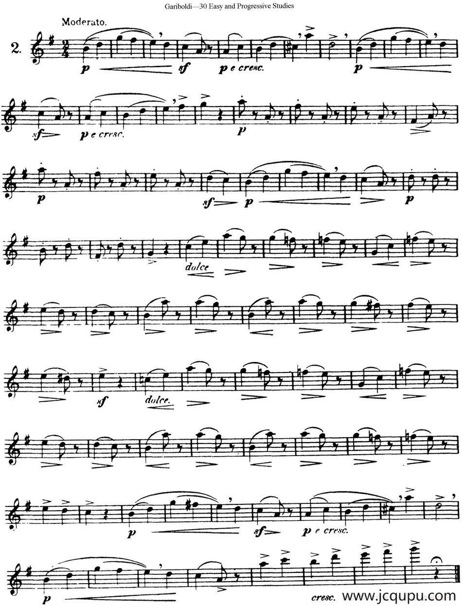 三十首基础及提高练习曲（NO.2）简谱