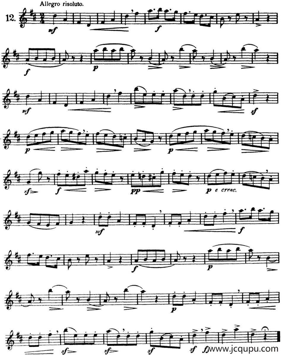 三十首基础及提高练习曲（NO.12）简谱