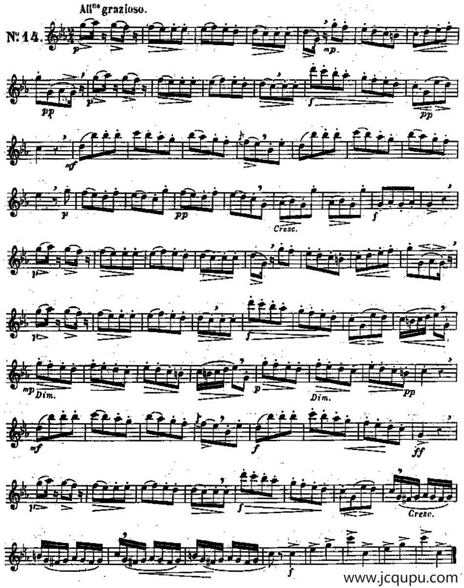 二十首练习曲作品131号（NO.14）简谱