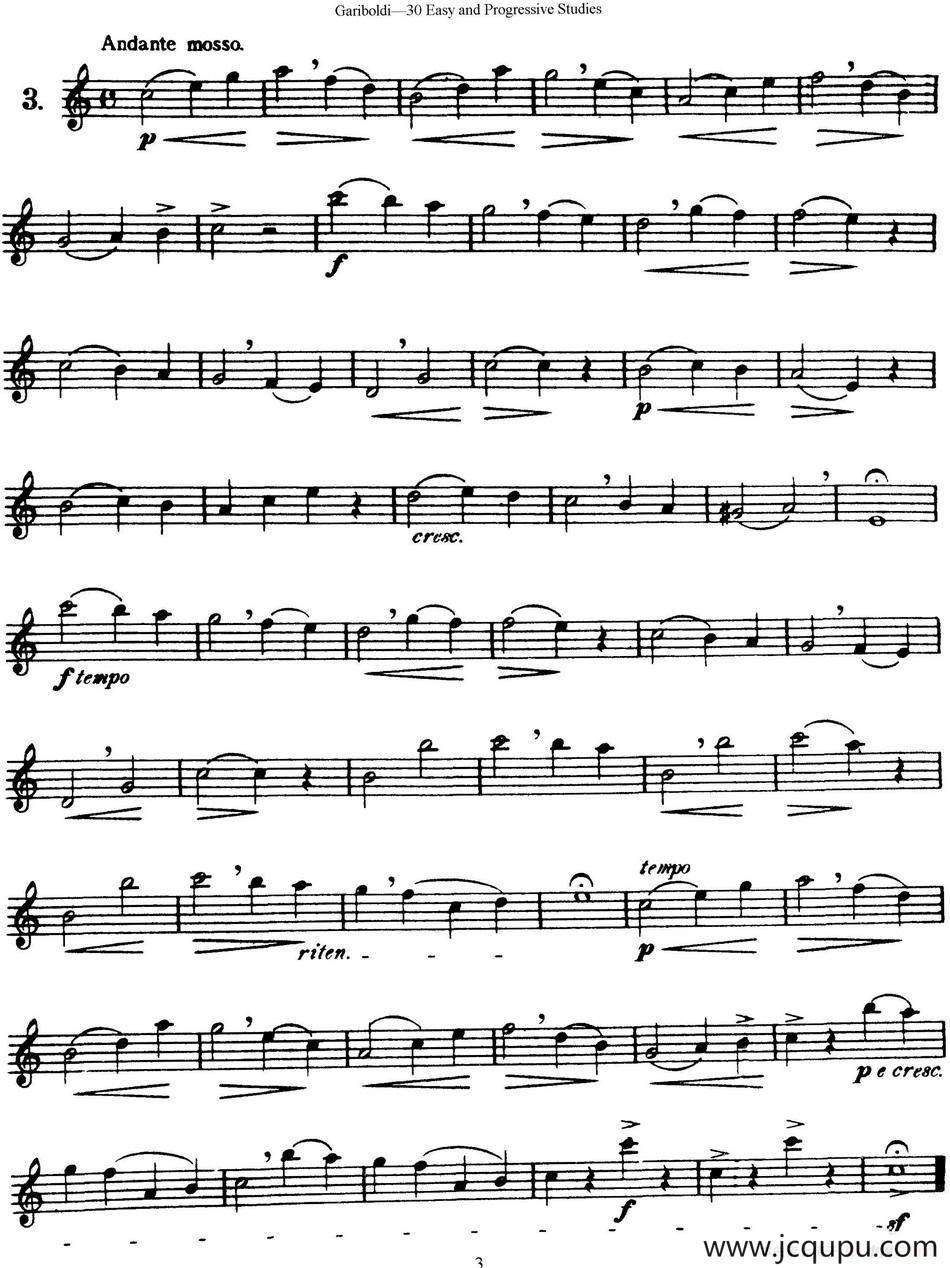 三十首基础及提高练习曲（NO.3）简谱