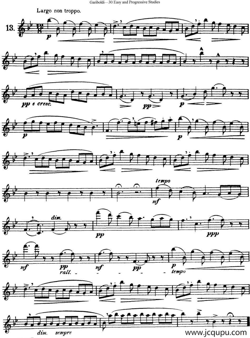 三十首基础及提高练习曲（NO.13）简谱