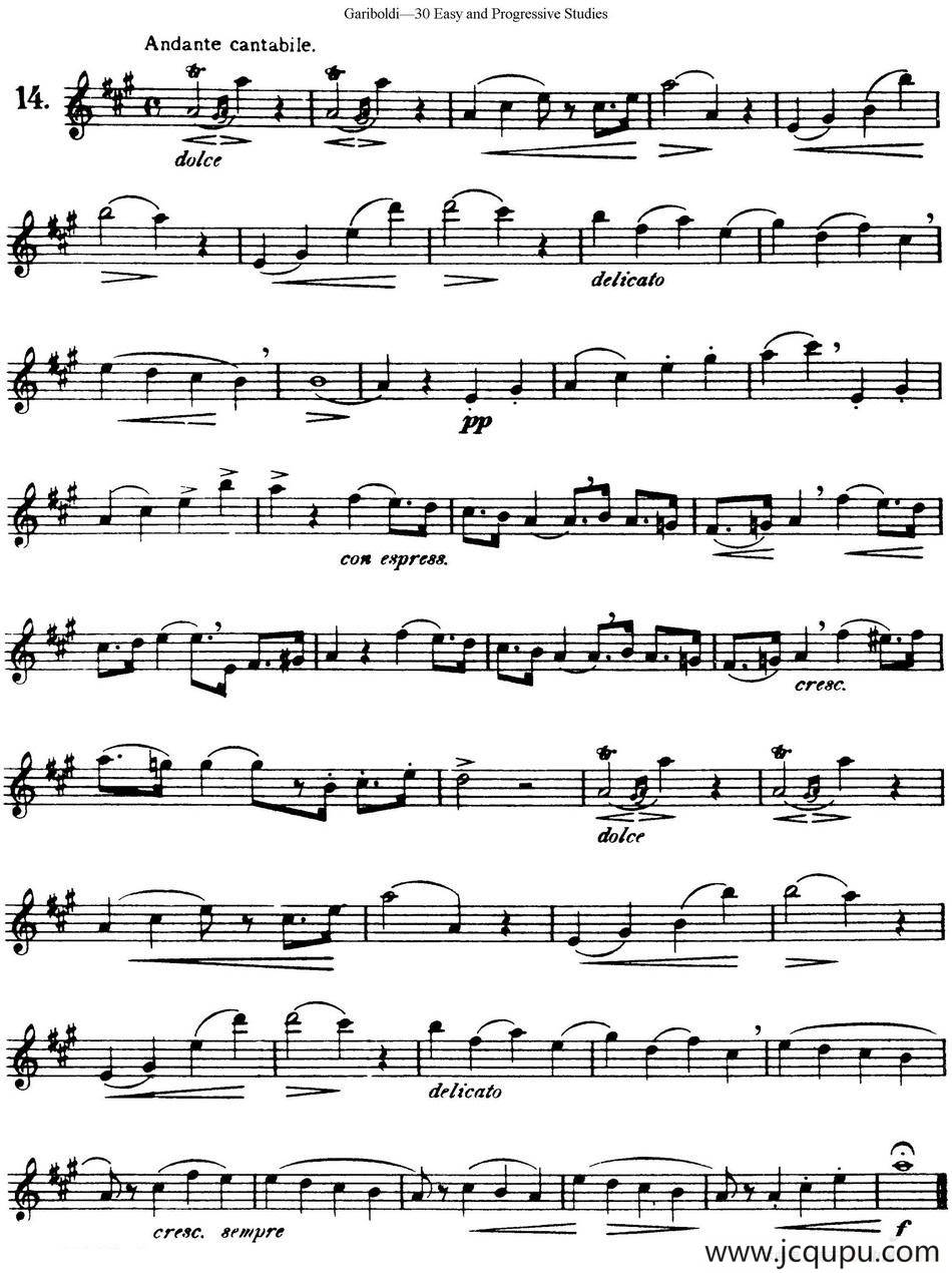 三十首基础及提高练习曲（NO.14）简谱