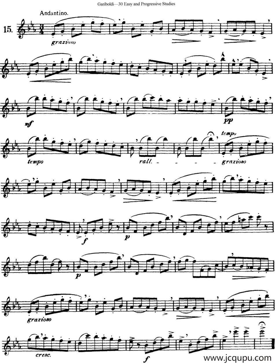 三十首基础及提高练习曲（NO.15）简谱