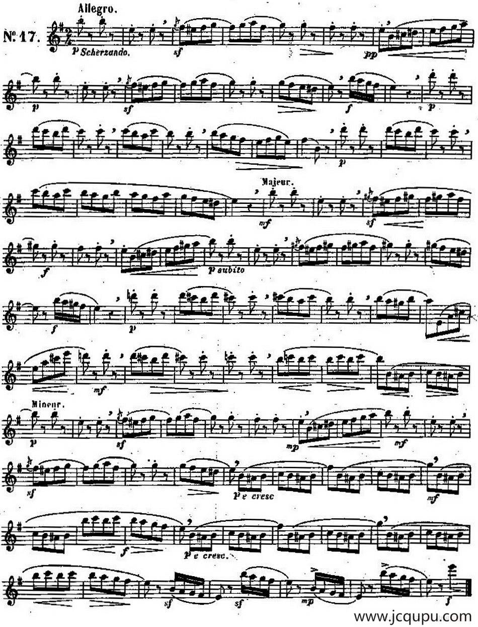 二十首练习曲作品131号（NO.17）简谱