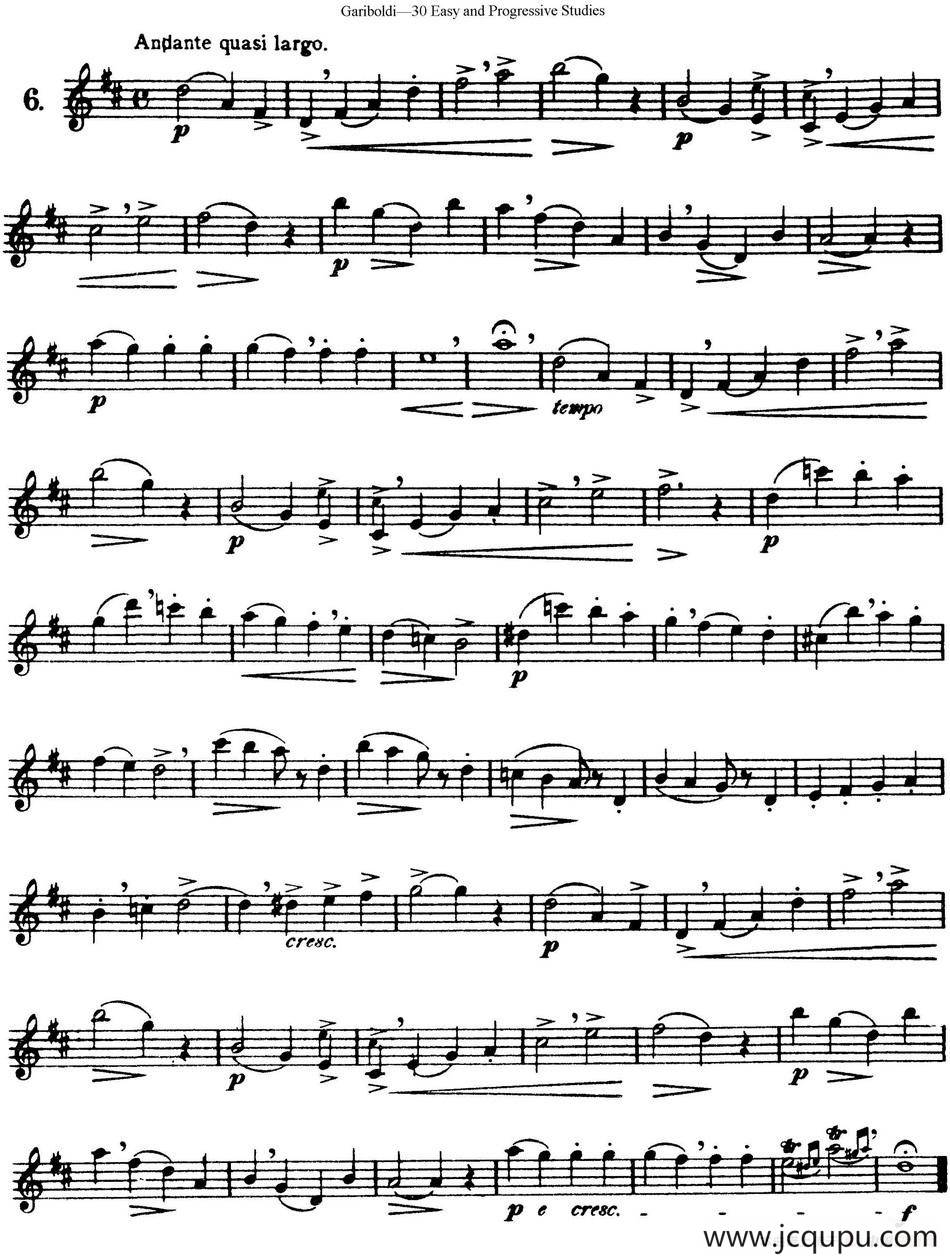 三十首基础及提高练习曲（NO.6）简谱