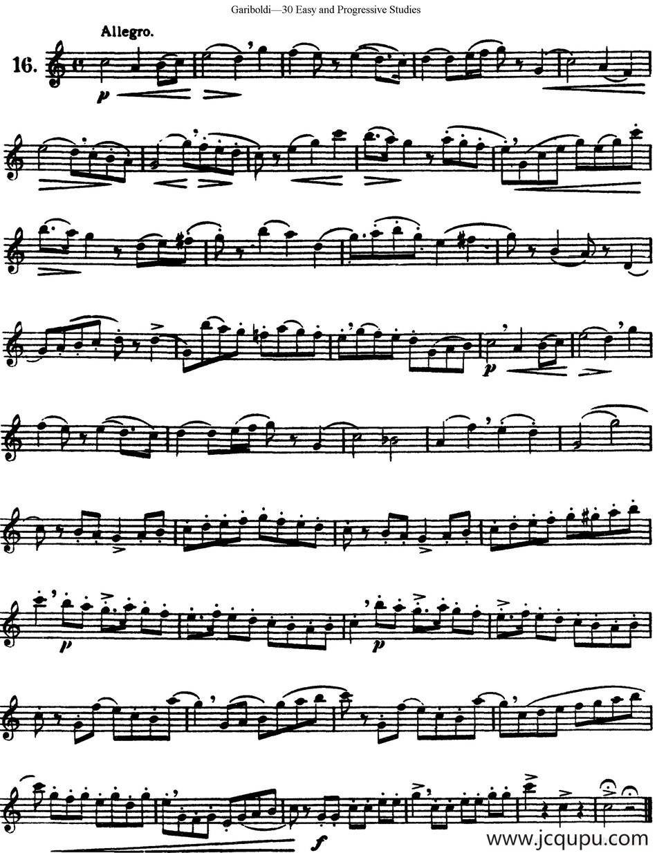 三十首基础及提高练习曲（NO.16）简谱