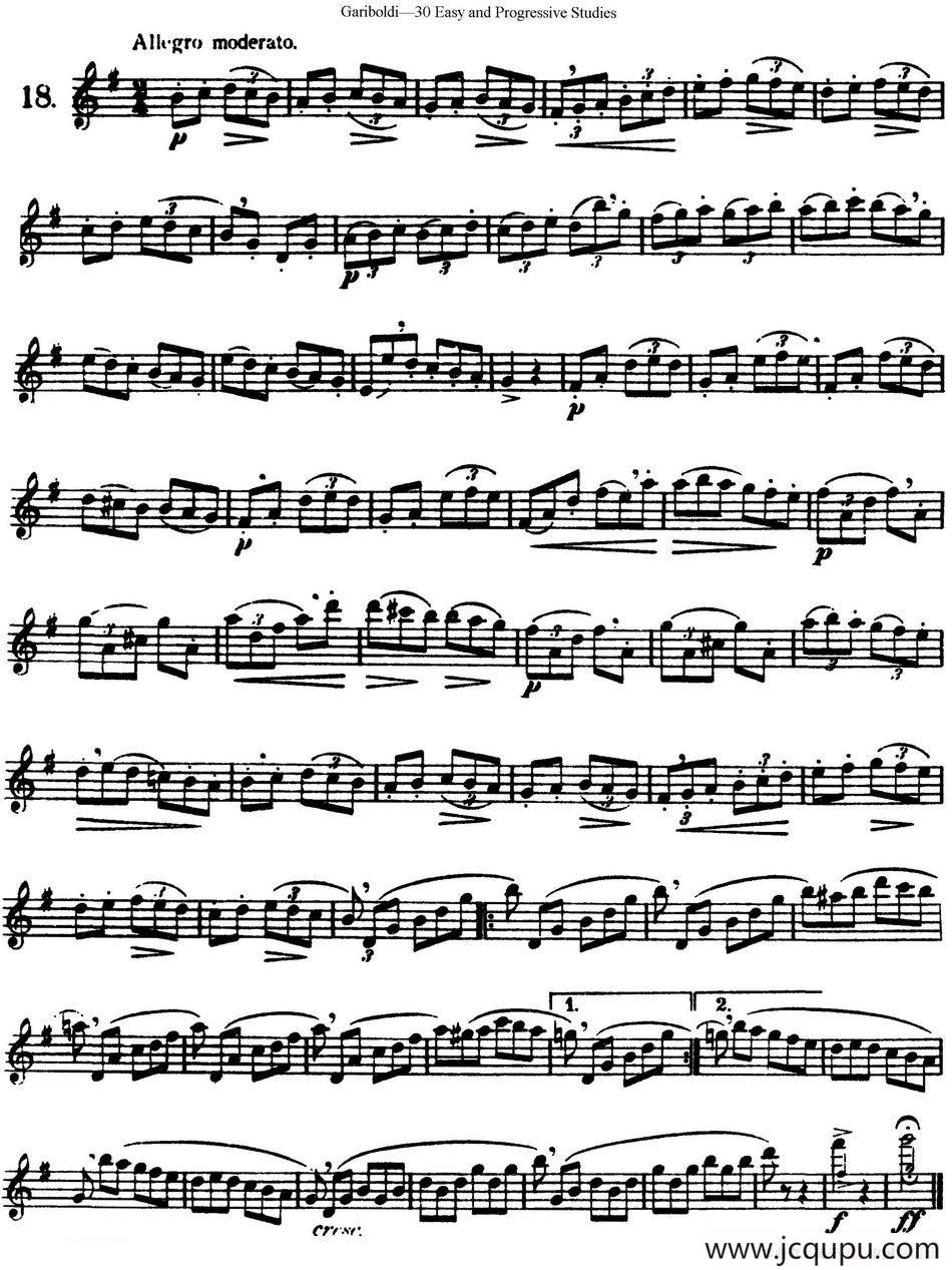 三十首基础及提高练习曲（NO.18）简谱