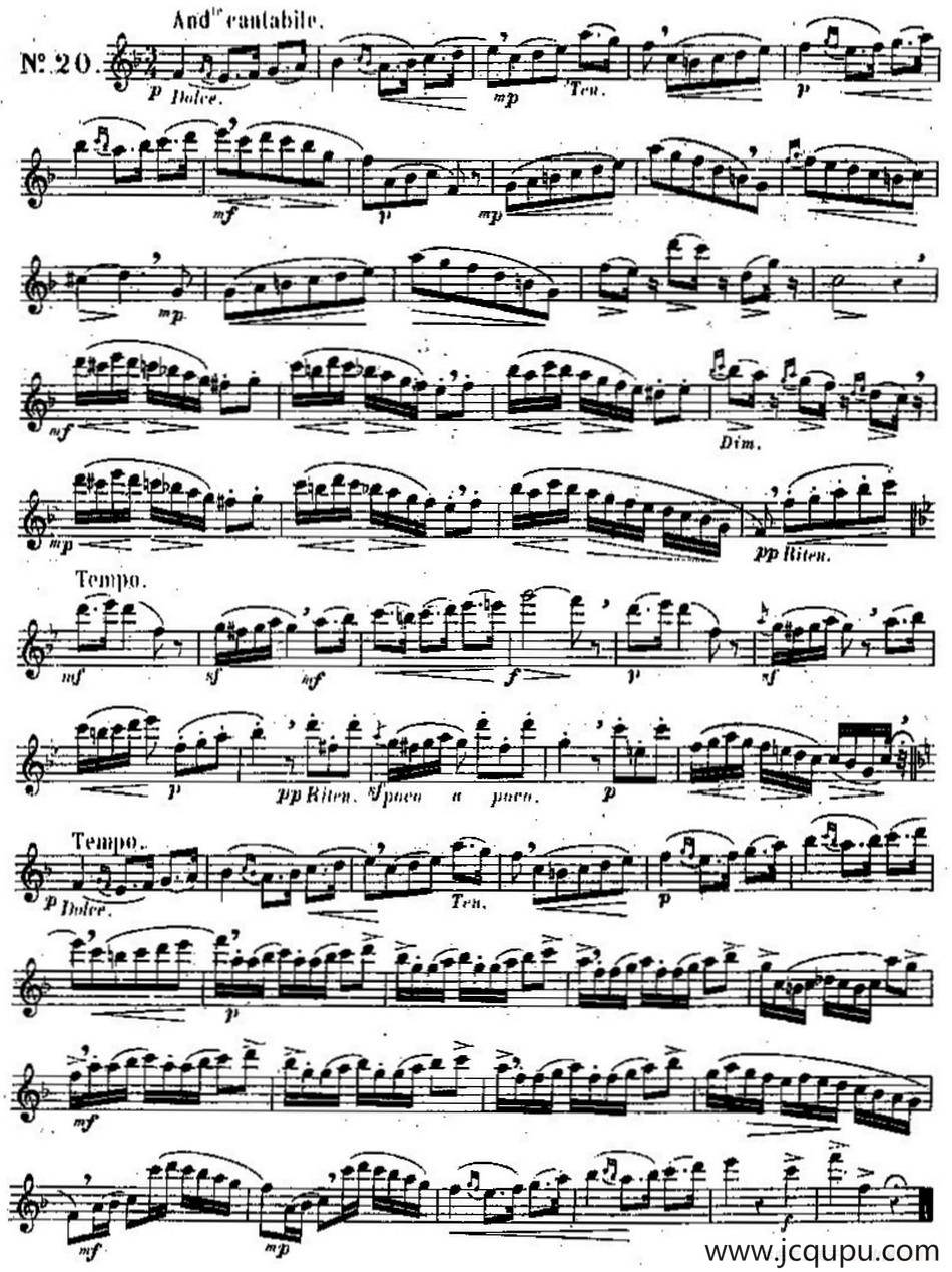 二十首练习曲作品131号（NO.20）简谱