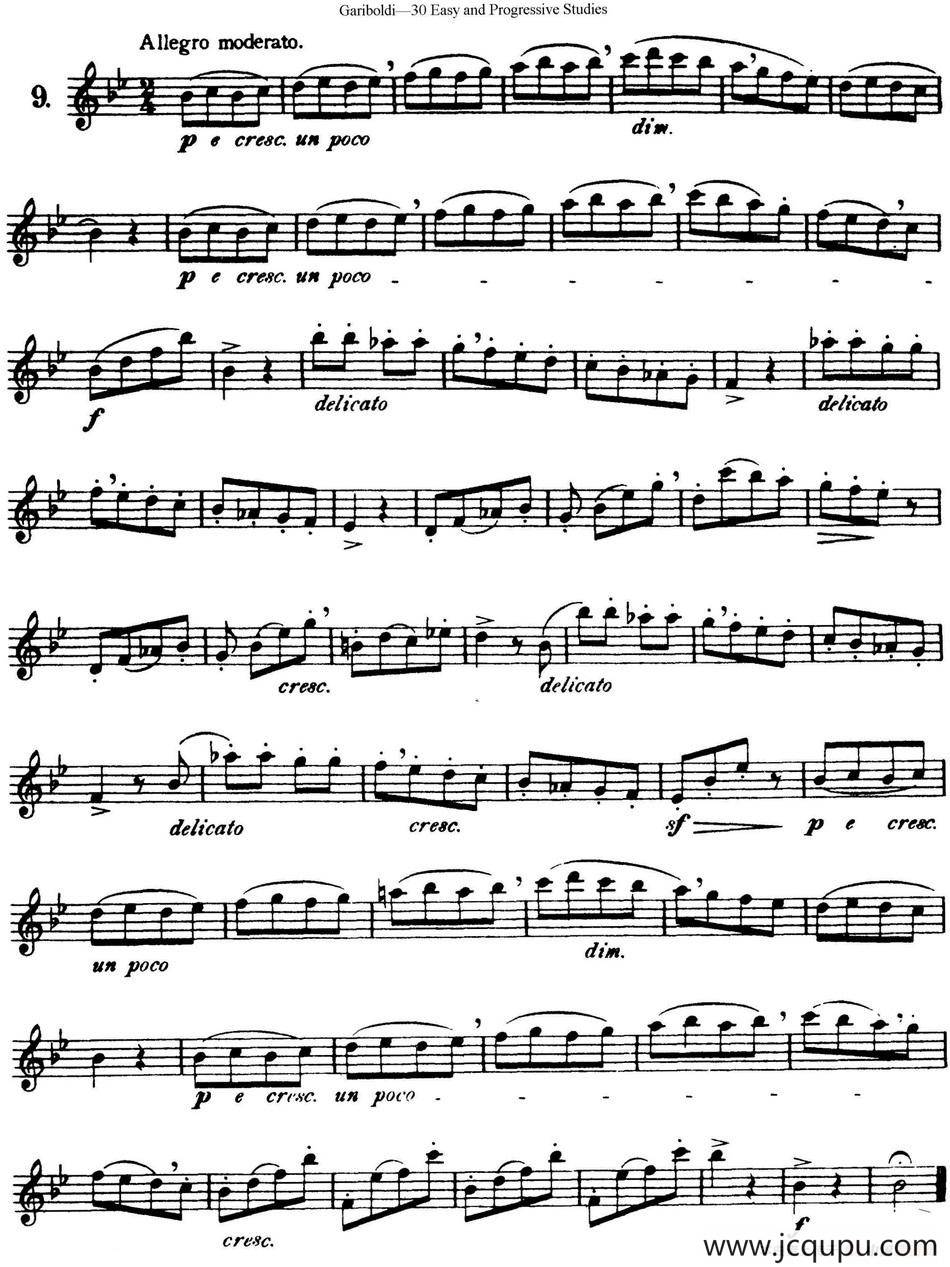 三十首基础及提高练习曲（NO.9）简谱