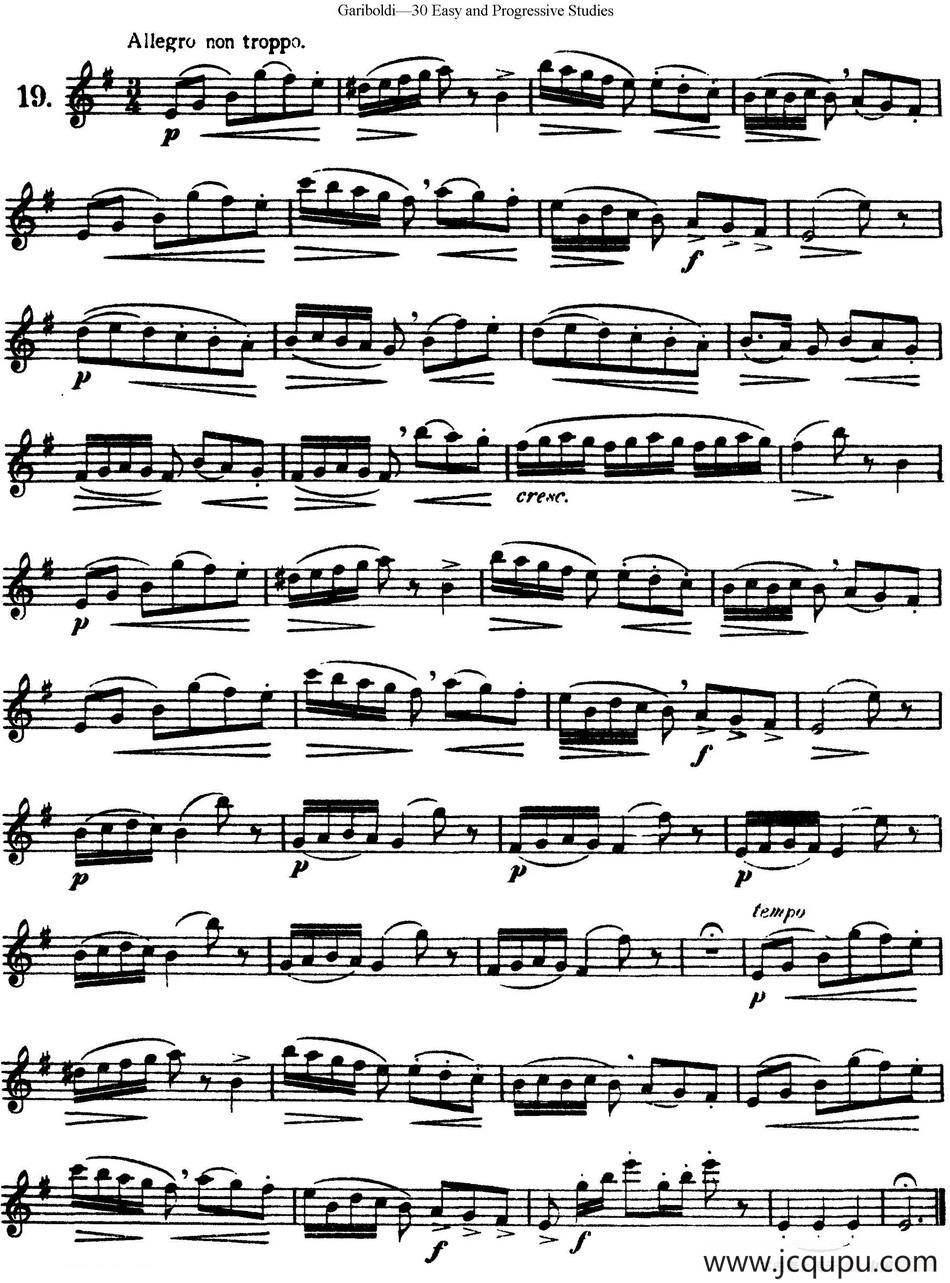 三十首基础及提高练习曲（NO.19）简谱