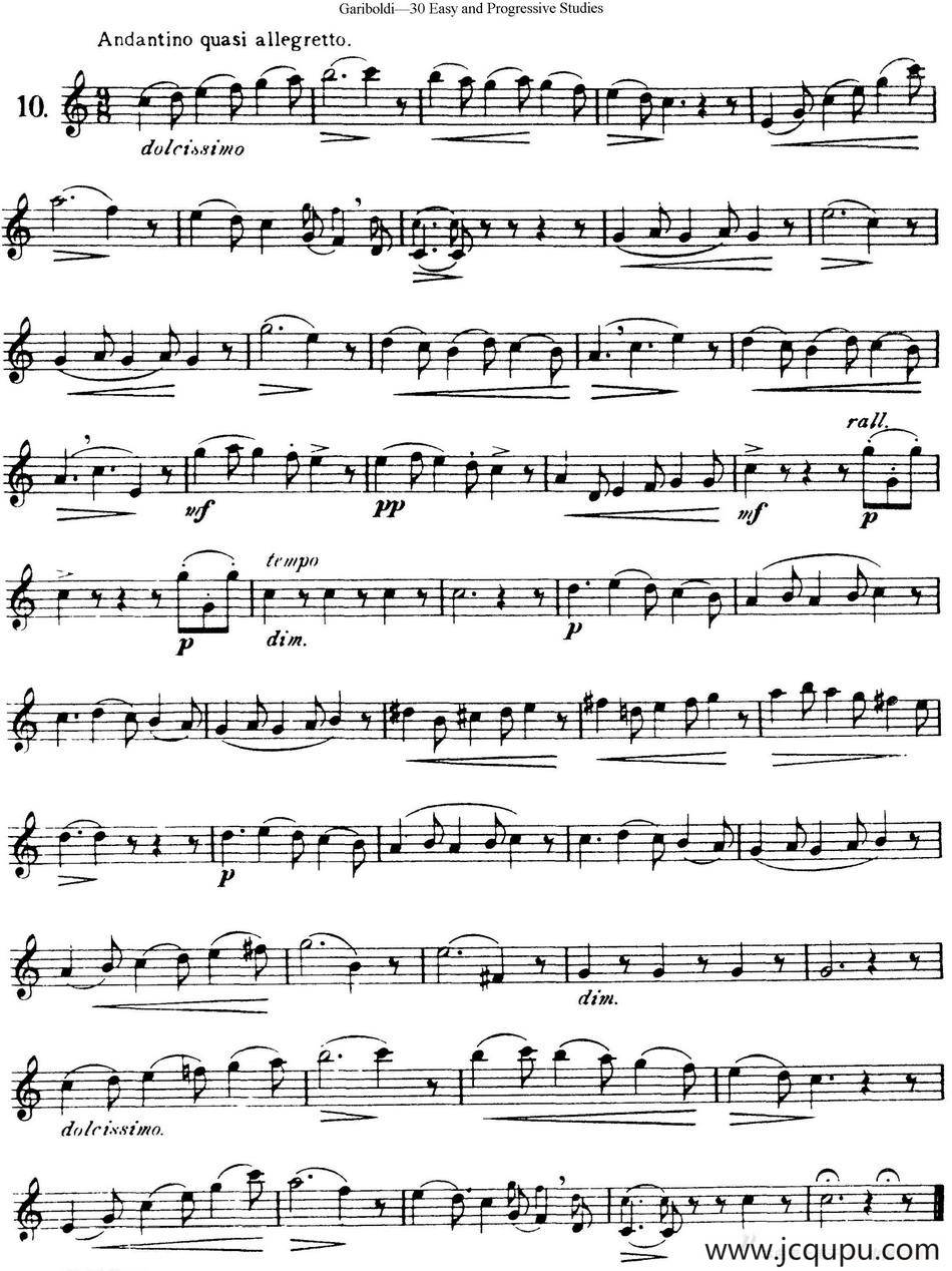 三十首基础及提高练习曲（NO.10）简谱