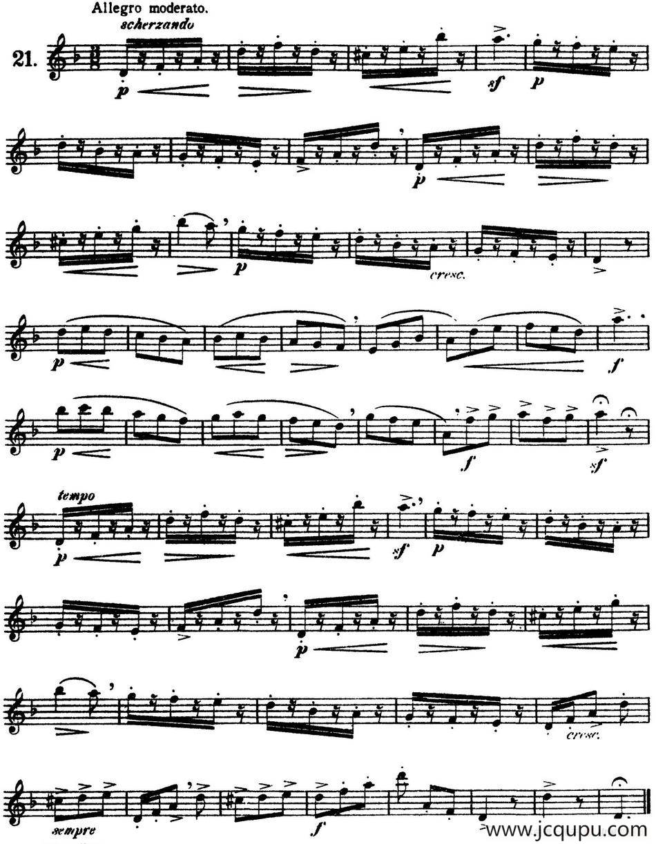 三十首基础及提高练习曲（NO.21）简谱