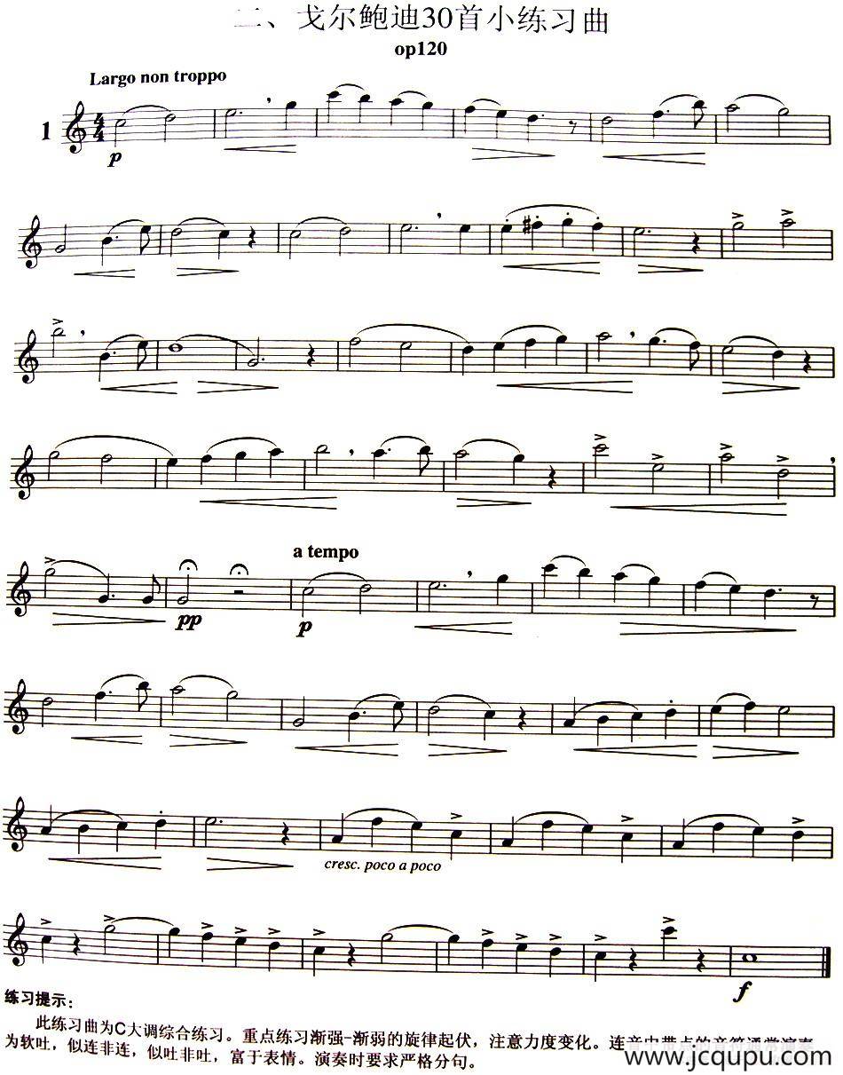 三十首小练习曲作品120号（NO.1）简谱