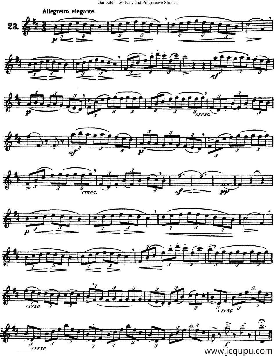 三十首基础及提高练习曲（NO.23）简谱