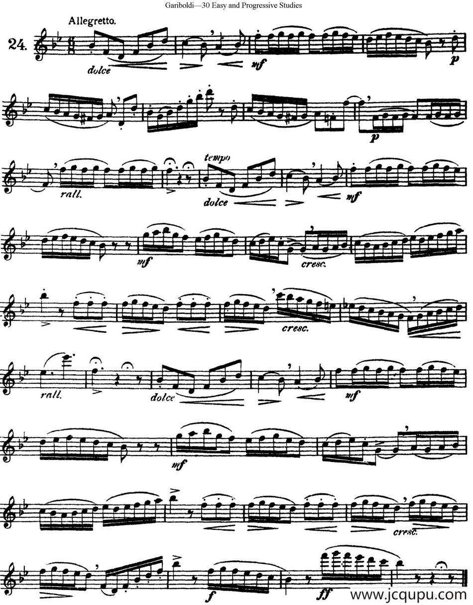 三十首基础及提高练习曲（NO.24）简谱