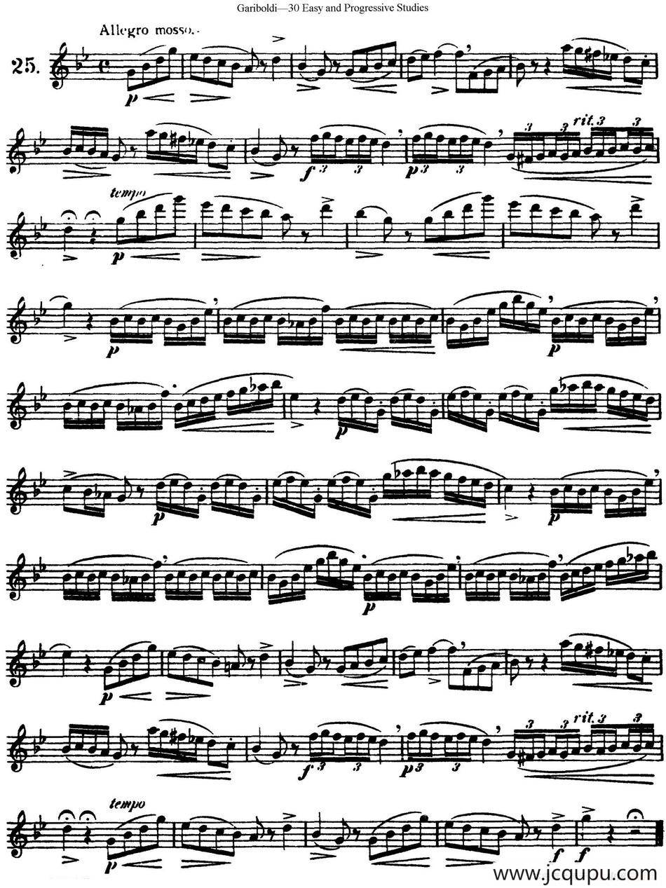 三十首基础及提高练习曲（NO.25）简谱