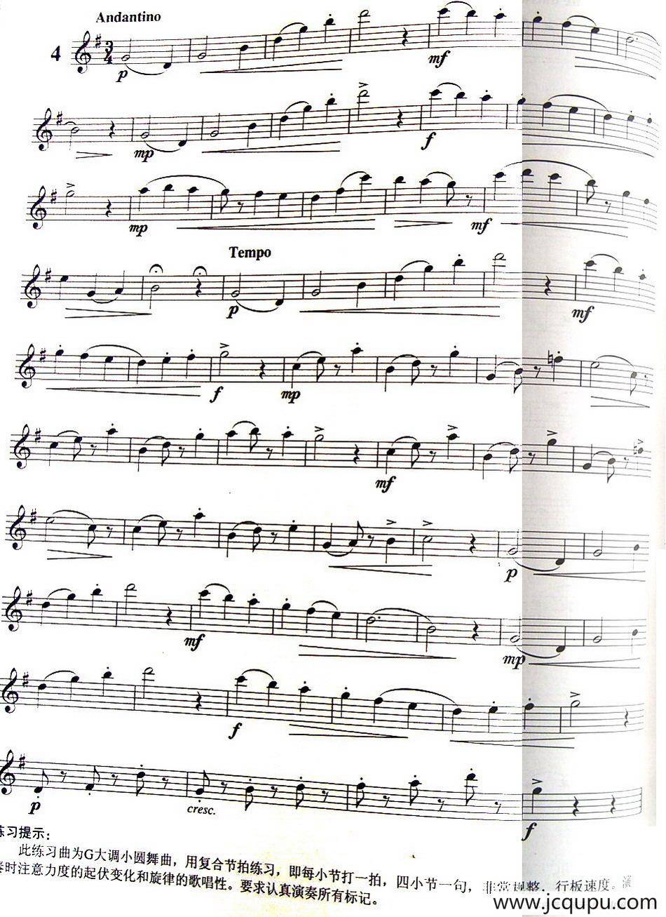 三十首小练习曲作品120号（NO.4）简谱