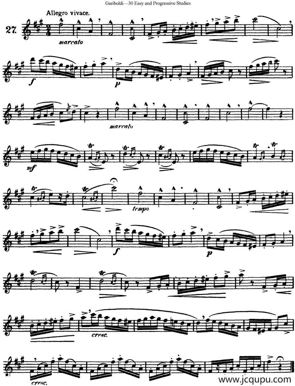 三十首基础及提高练习曲（NO.27）简谱