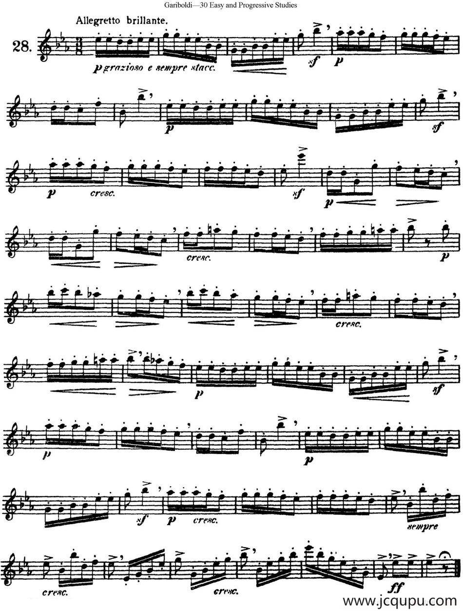 三十首基础及提高练习曲（NO.28）简谱