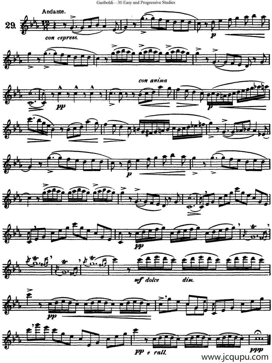 三十首基础及提高练习曲（NO.29）简谱