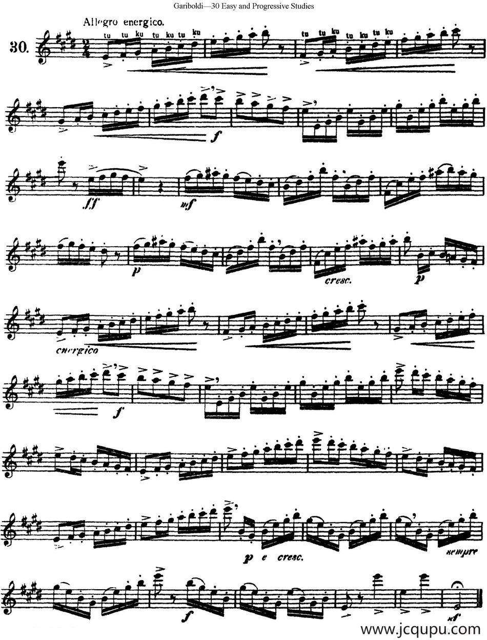 三十首基础及提高练习曲（NO.30）简谱