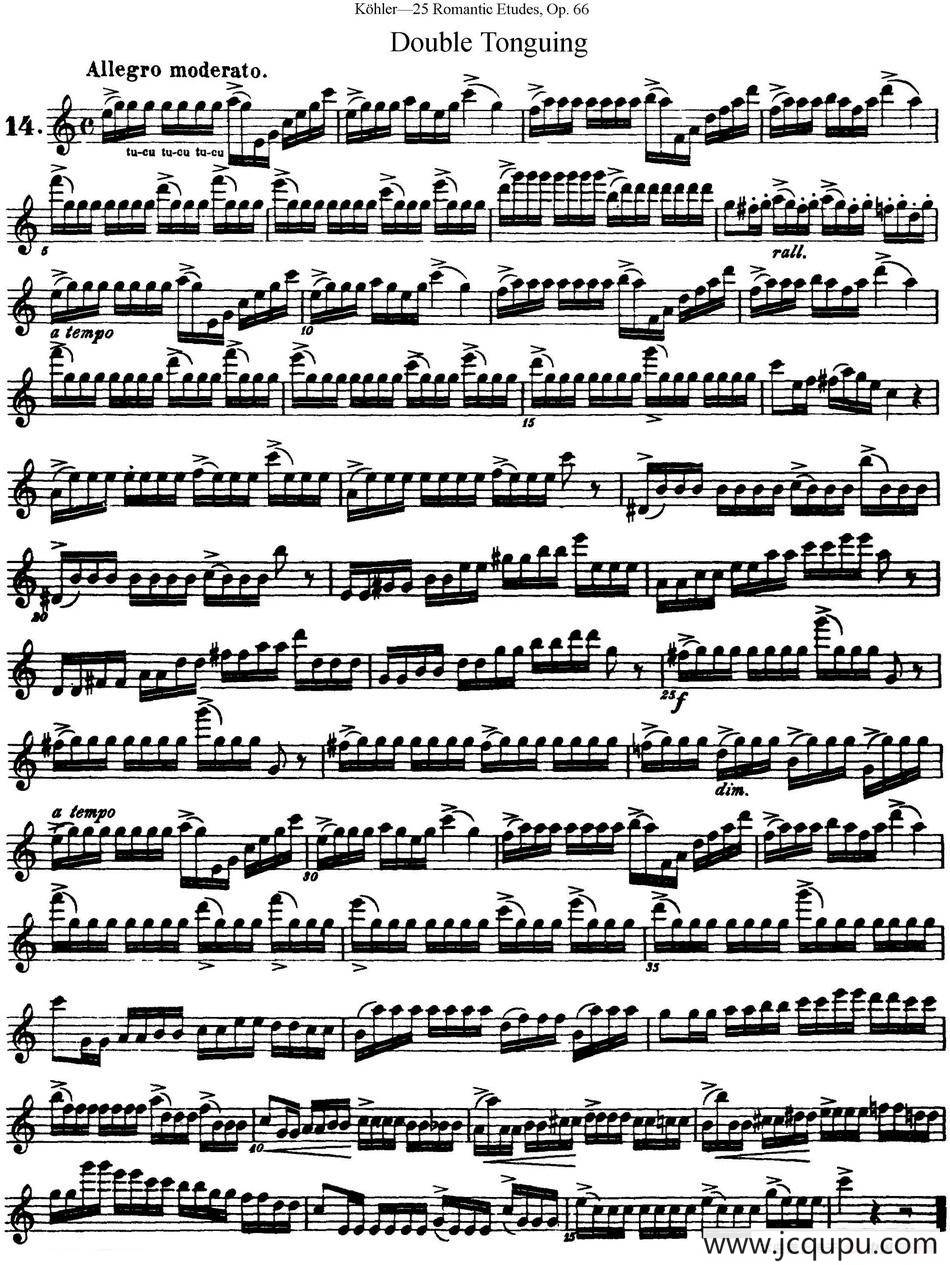 25首浪漫练习曲作品66号（NO.14）简谱