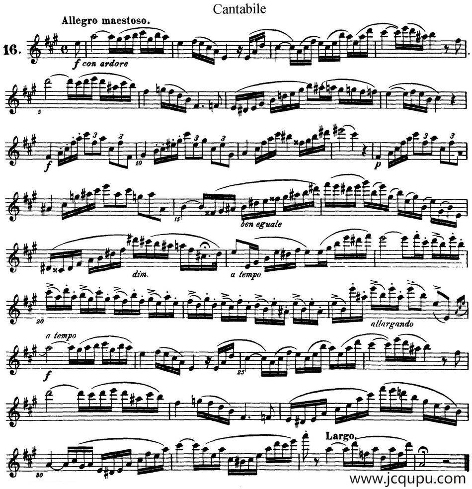 25首浪漫练习曲作品66号（NO.16）简谱