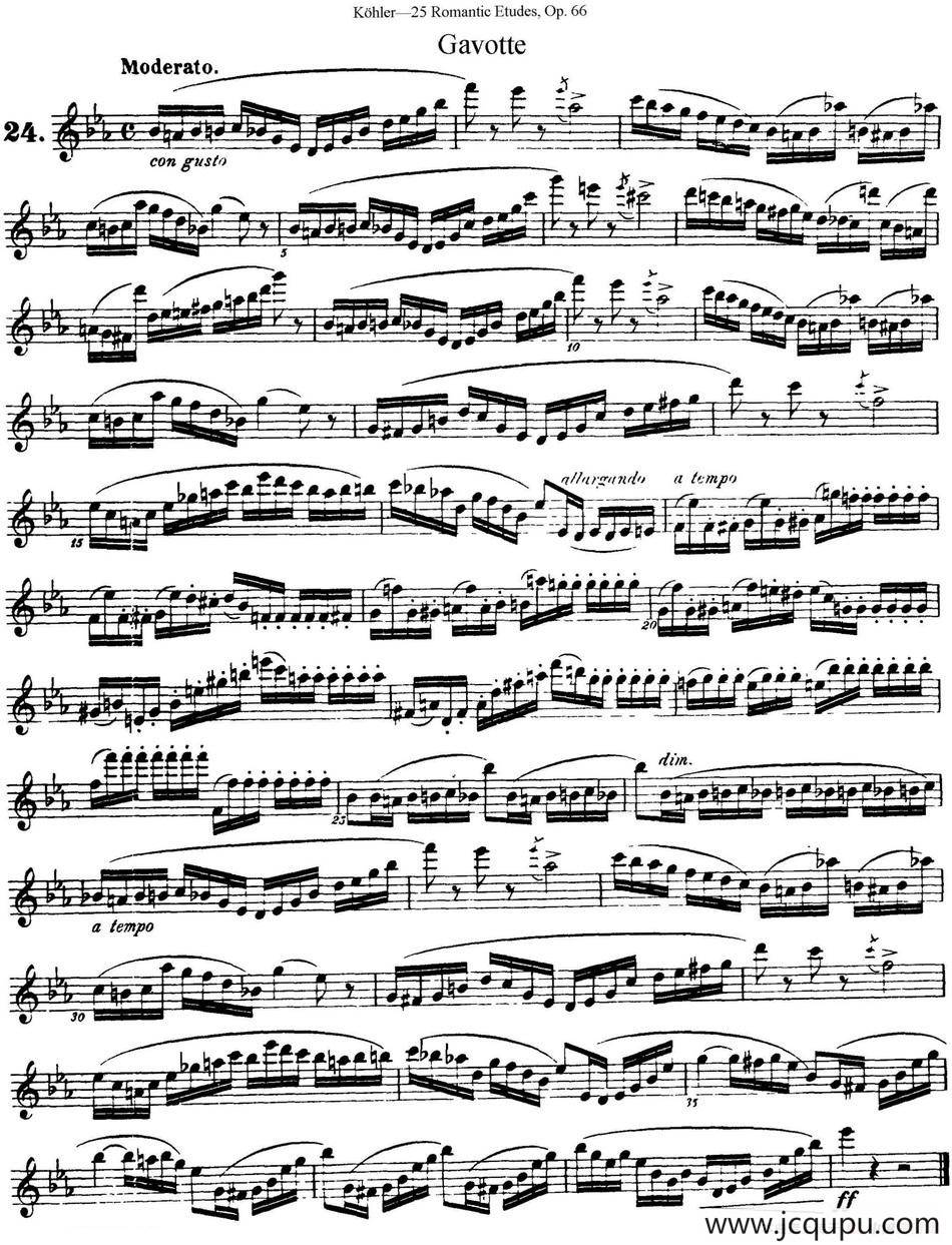柯勒25首浪漫长笛练习曲作品66号（NO.24）简谱