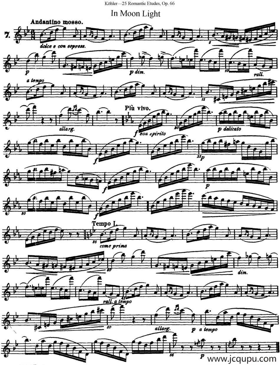 25首浪漫练习曲作品66号（NO.7）简谱