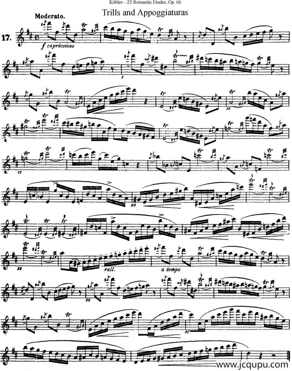 25首浪漫练习曲作品66号（NO.17）简谱