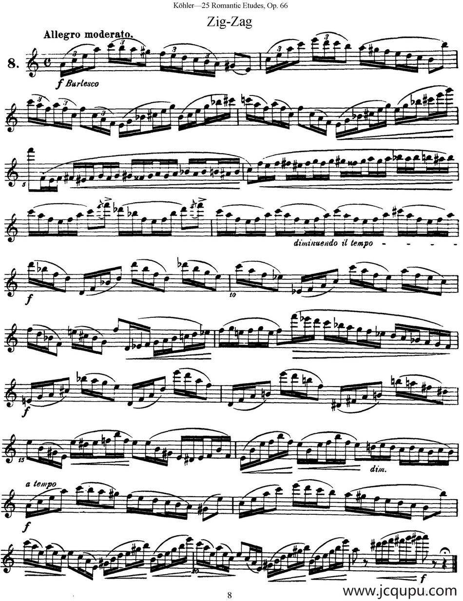 25首浪漫练习曲作品66号（NO.8）简谱