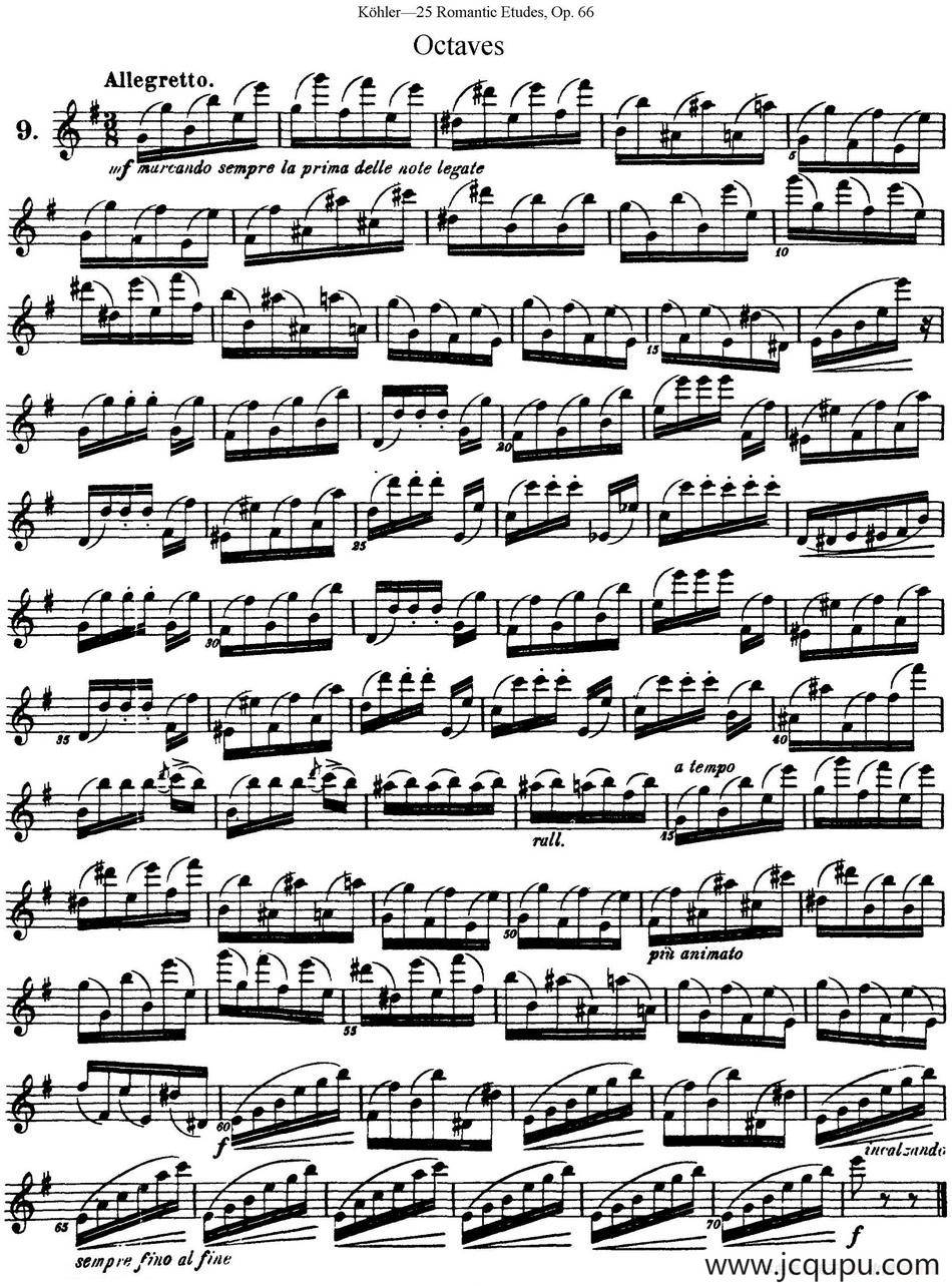 25首浪漫练习曲作品66号（NO.9）简谱
