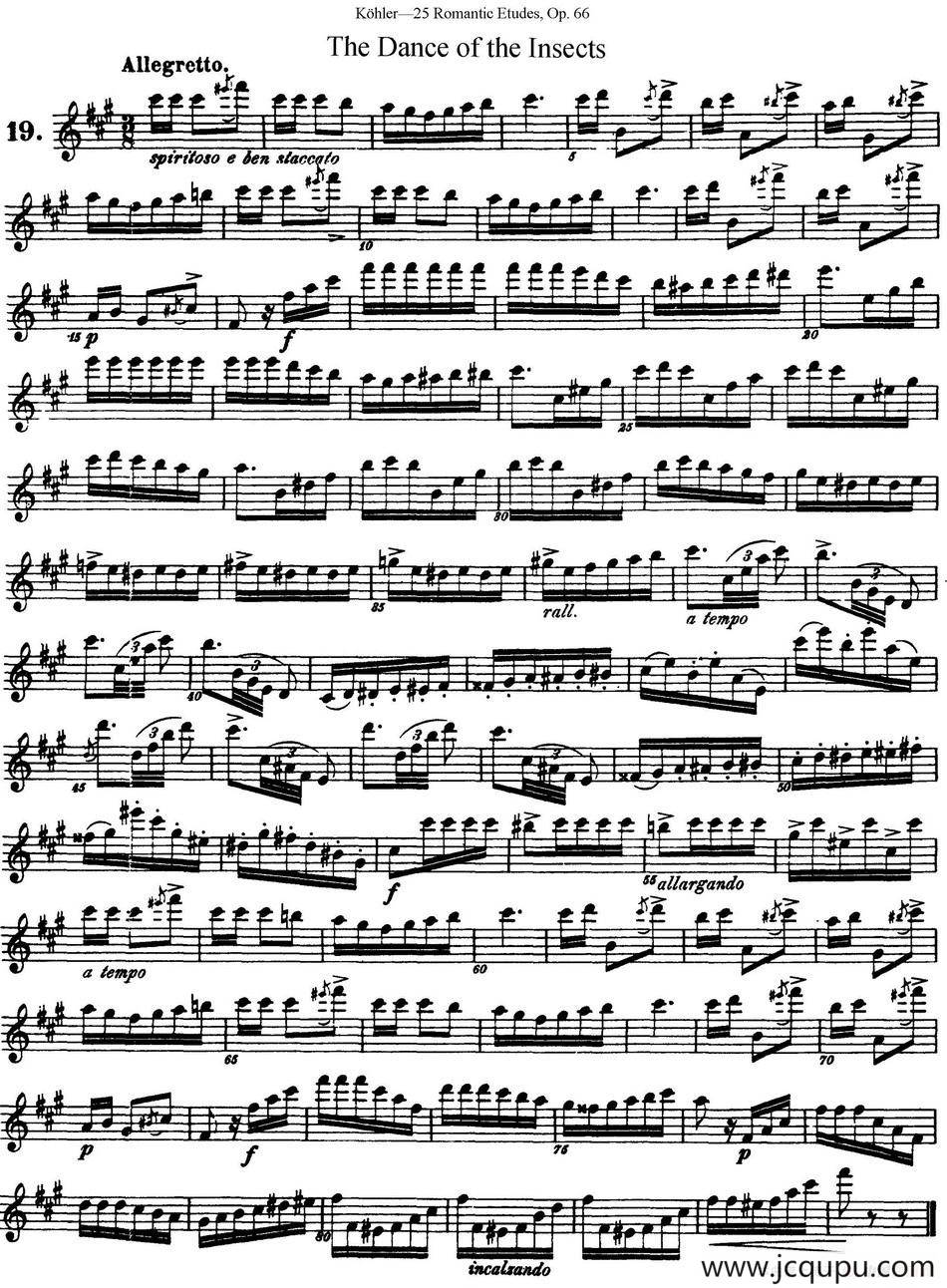 25首浪漫练习曲作品66号（NO.19）简谱